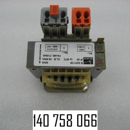 140758066 - #EINPHASEN# TRANSFORMER 230VAC/9,6VAC 50VA
